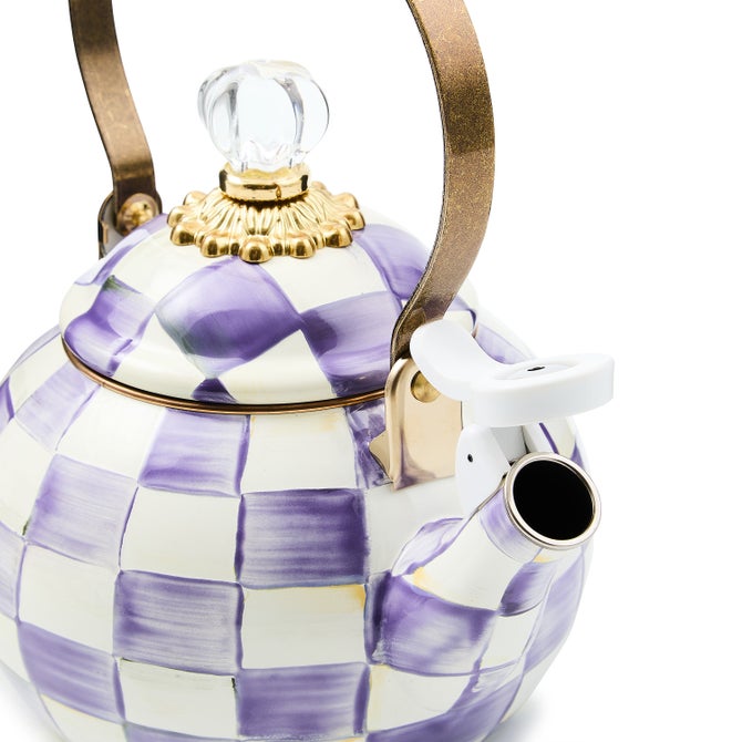 Violet Check Whistling Tea Kettle image number 3