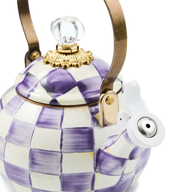 Violet Check Whistling Tea Kettle image number 2