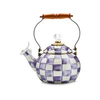 Violet Check Whistling Tea Kettle