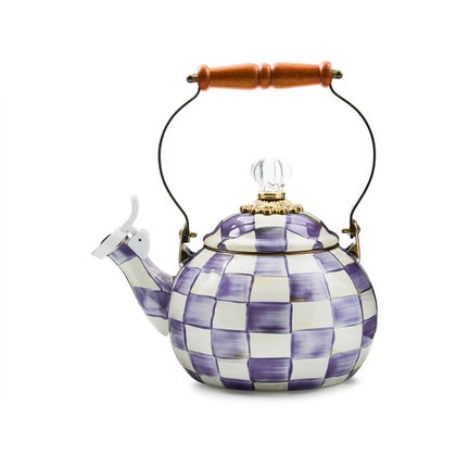 Violet Check Whistling Tea Kettle