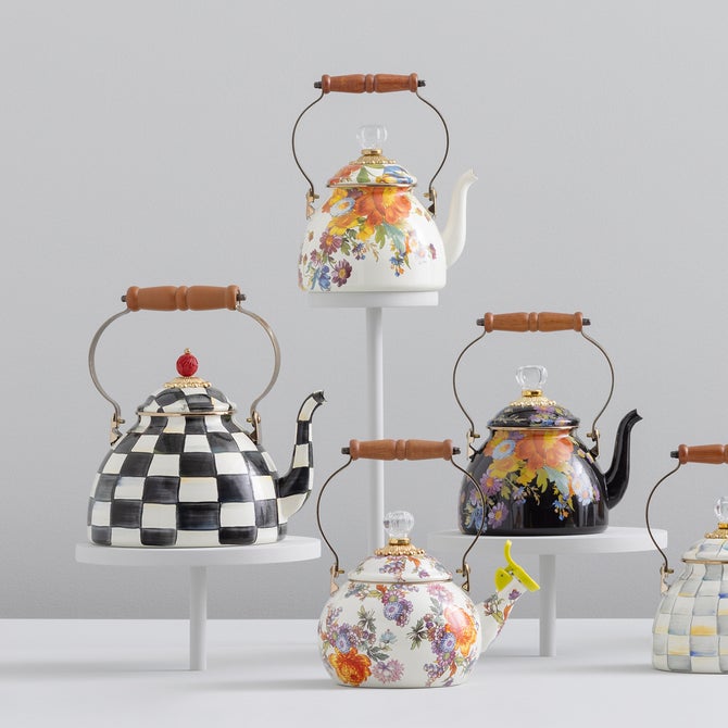 White Flower Market Whistling Tea Kettle image number 5