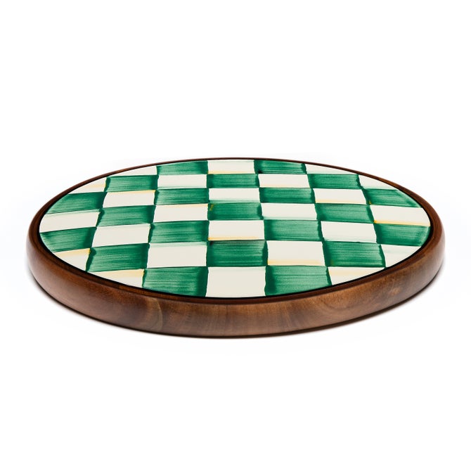 Emerald Check Large Trivet image number 1
