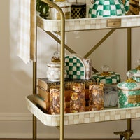 Emerald Check Enamel Napkin Holder