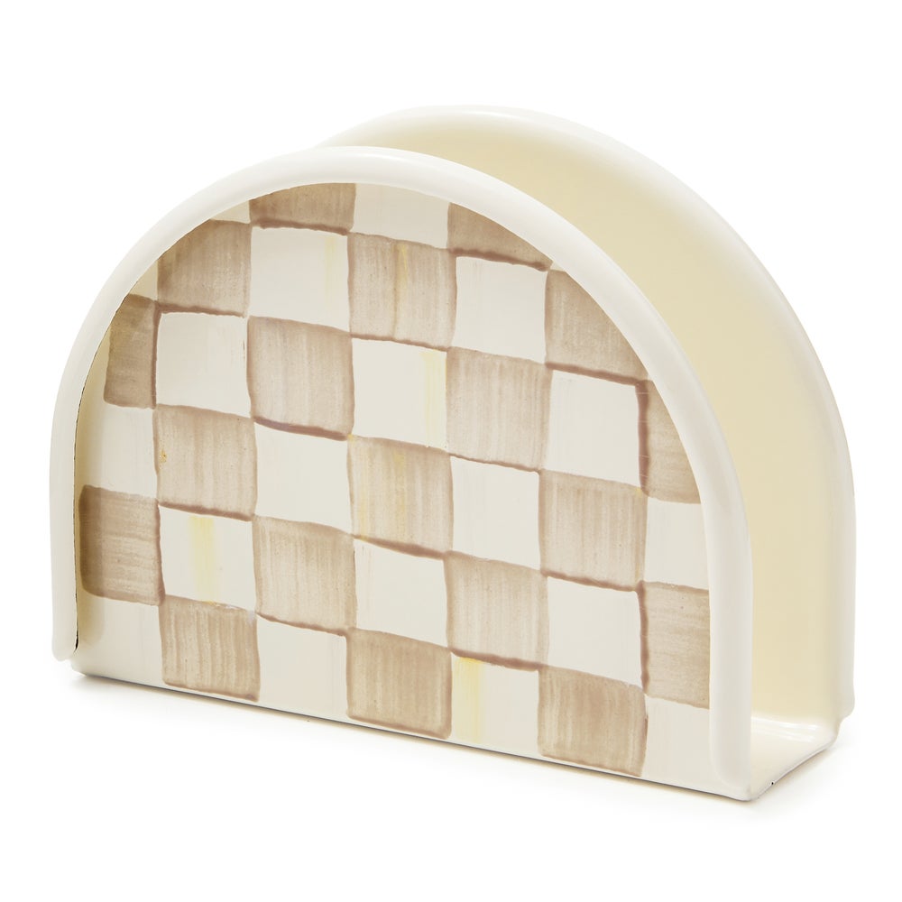 Enamel Napkin Holder - Mocha Check mackenzie-childs Panama imagen 1