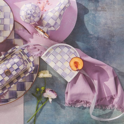 Violet Check Napkin Holder