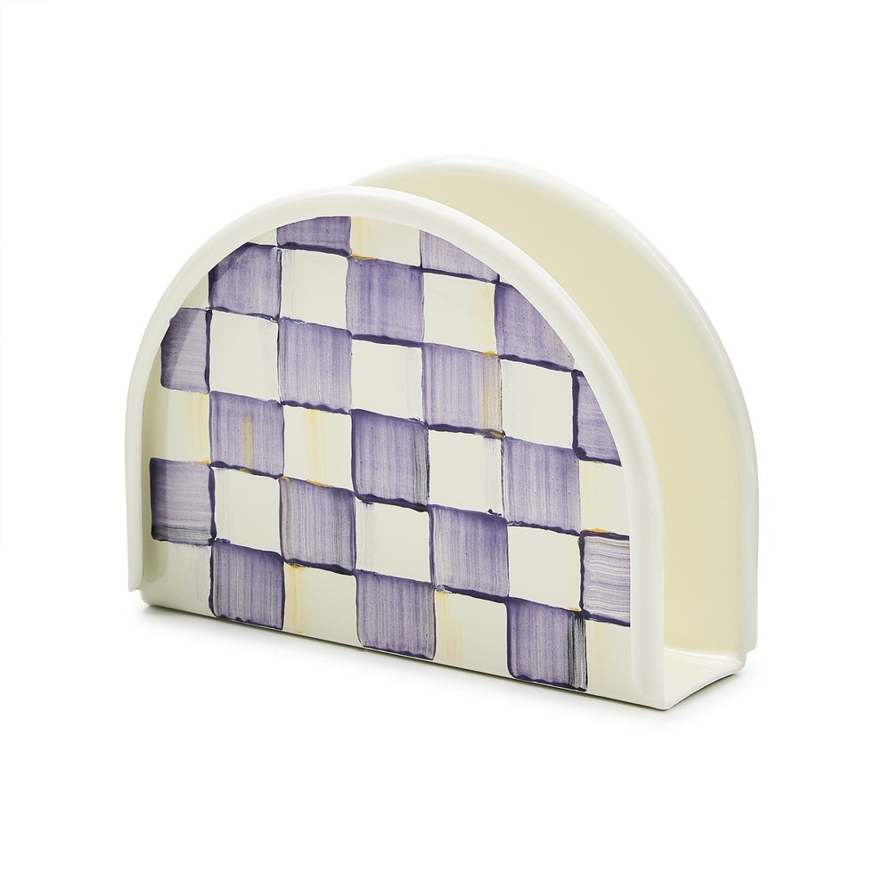 Violet Check Napkin Holder mackenzie-childs Panama imagen 1