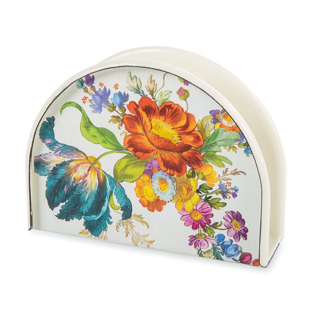 Enamel Napkin Holder - White Flower Market mackenzie-childs Panama imagen 1
