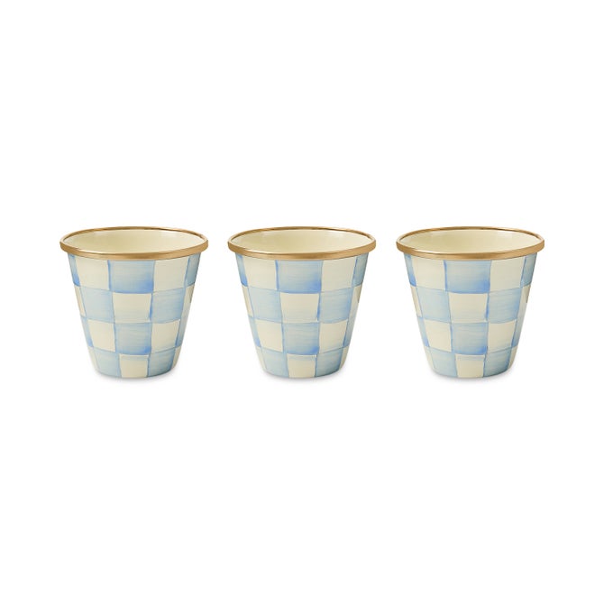 Sky Check Herb Pots, Set of 3 image number 0