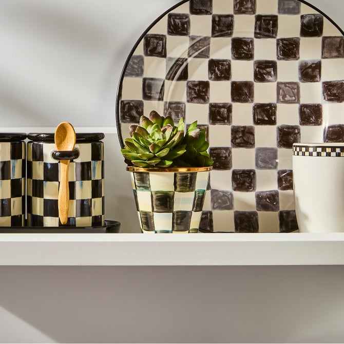 Courtly Check Herb Pots, Set of 3 image number 15