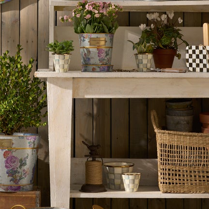 Sterling Check Herb Pots, Set of 3