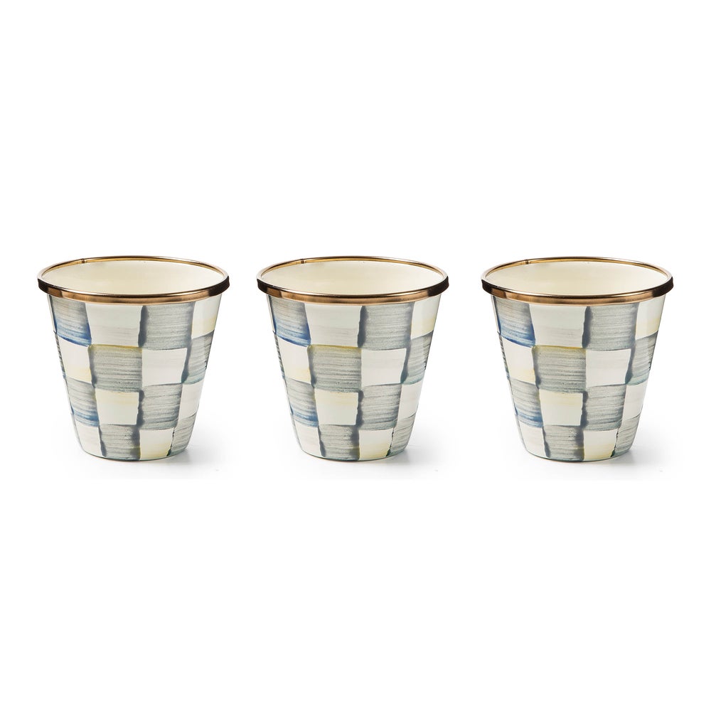 Sterling Check Herb Pots, Set of 3 mackenzie-childs Panama imagen 1