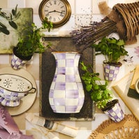 Violet Check Herb Pots, Set of 3