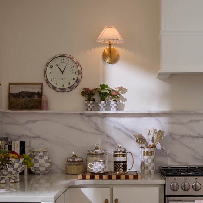 Violet Check Herb Pots, Set of 3 image number 3