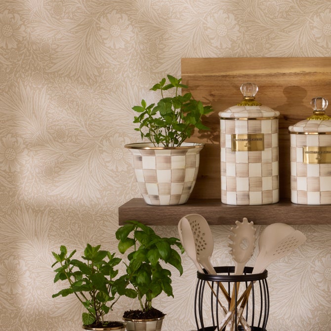 Mocha Check Large Flower Pot image number 1