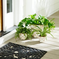 Mocha Check Large Flower Pot