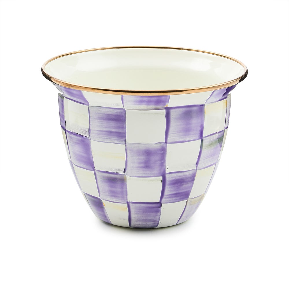 Violet Check Large Flower Pot mackenzie-childs Panama imagen 1