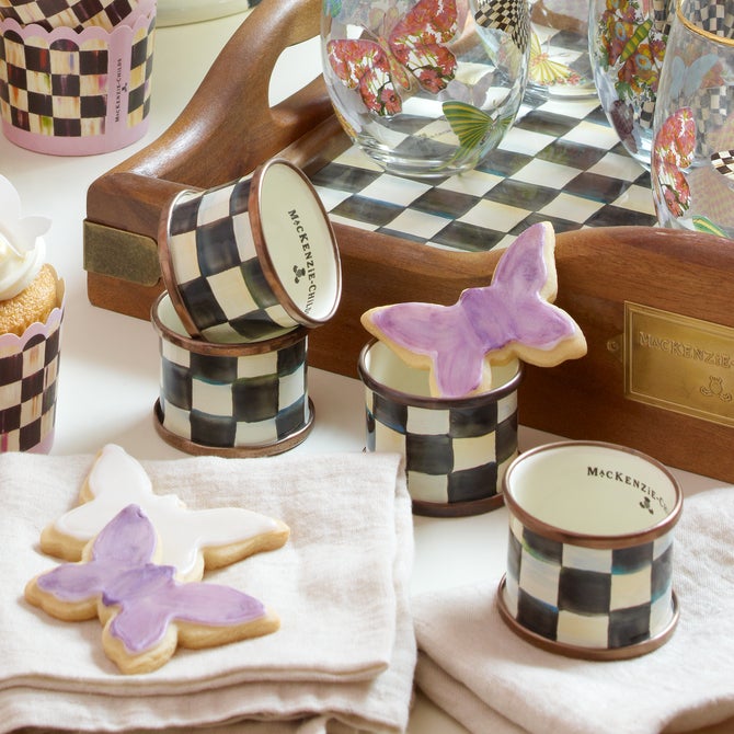 Courtly Check Napkin Rings, Set of 4 image number 5