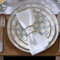 Mocha Check Napkin Rings, Set of 4