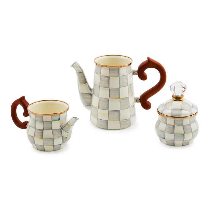 Sterling Check Stackable Coffee Set image number 1