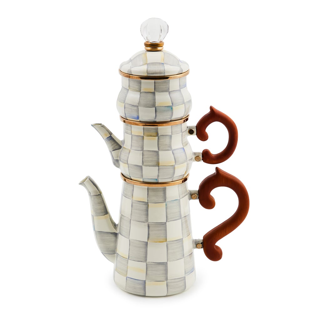 Stackable Coffee Set - Sterling Check mackenzie-childs Panama imagen 1
