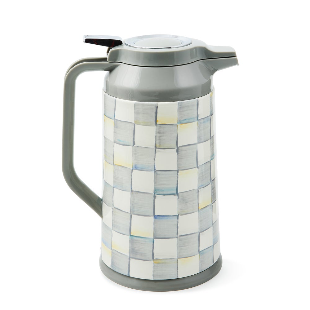 Sterling Check Coffee Carafe mackenzie-childs Panama imagen 1 Sterling Check Coffee Carafe mackenzie-childs Panama imagen 1