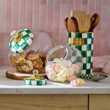 Sweets Jar with Emerald Check Lid