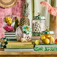 Sweets Jar with Emerald Check Lid