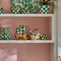 Sweets Jar with Emerald Check Lid