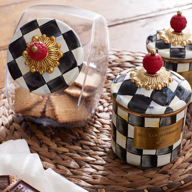 Sweets Jar with Courtly Check Enamel Lid image number 2