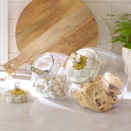 Sweets Jar with Mocha Check Lid