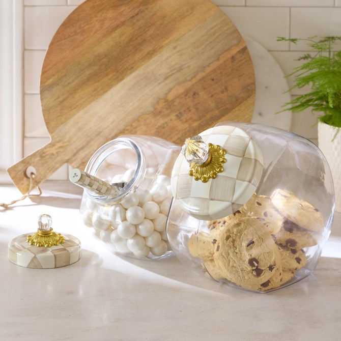 Sweets Jar with Mocha Check Lid image number 1