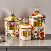 Rosy Check Enamel Canisters