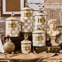 Mocha Check Mini Canister