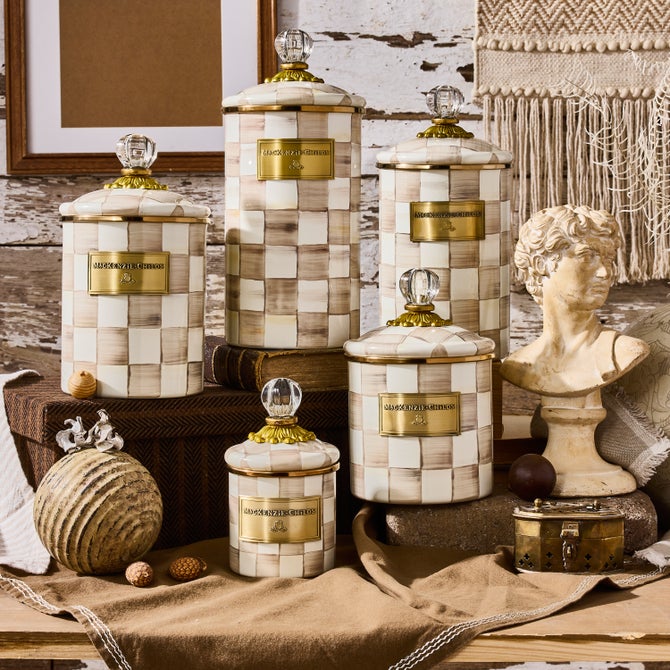 Mocha Check Mini Canister image number 1