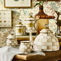 Mocha Check Mini Canister