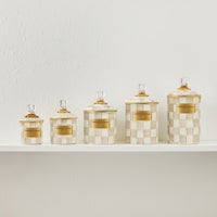 Mocha Check Mini Canister