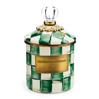Emerald Check Enamel Canisters