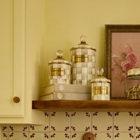 Mocha Check Demi Canister