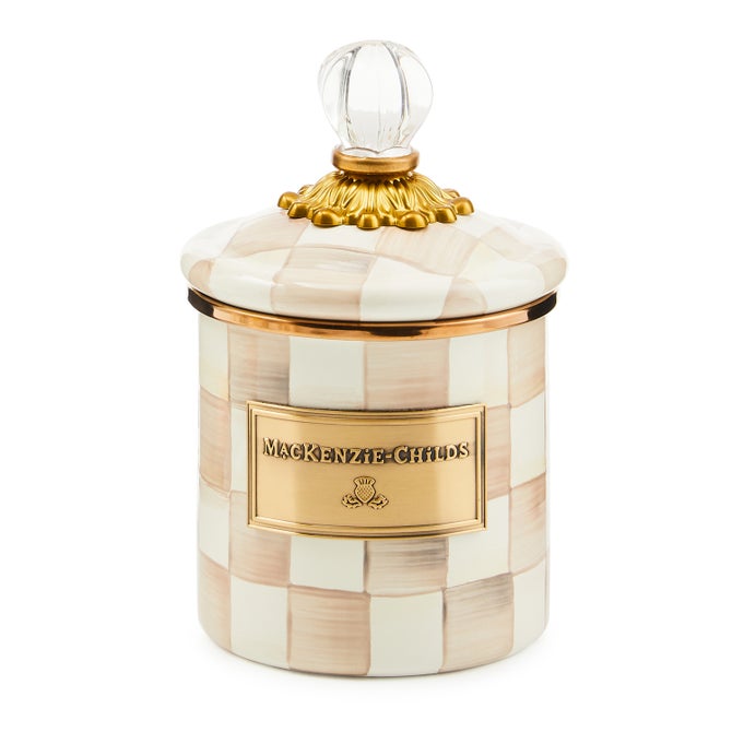 Mocha Check Enamel Canisters image number 1