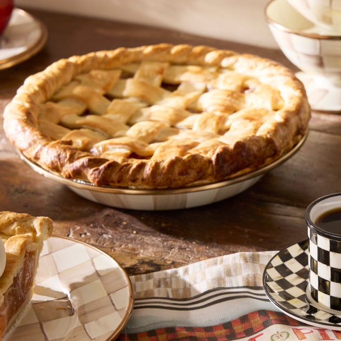 Mocha Check Pie Plate image number 1