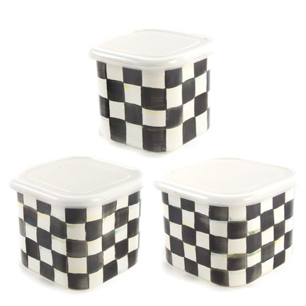 Courtly Check Enamel Deep Squarage Bowl Set of 3