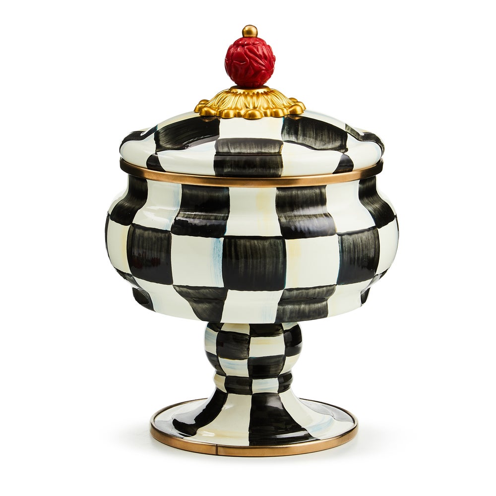 Courtly Check Curiosity Pot mackenzie-childs Panama imagen 1 Courtly Check Curiosity Pot mackenzie-childs Panama imagen 1