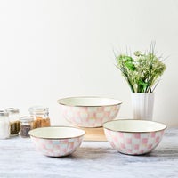 Rosy Check Mixing Bowls, Set of 3