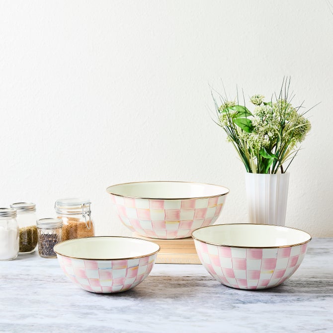 Rosy Check Mixing Bowls, Set of 3 image number 1