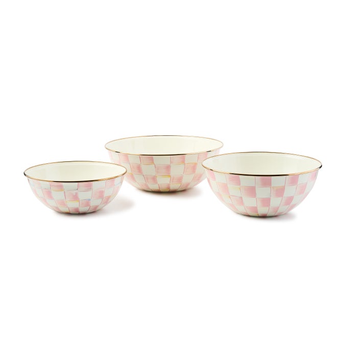 Rosy Check Mixing Bowls, Set of 3 image number 0