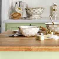 Mocha Check Enamel Everyday Bowl