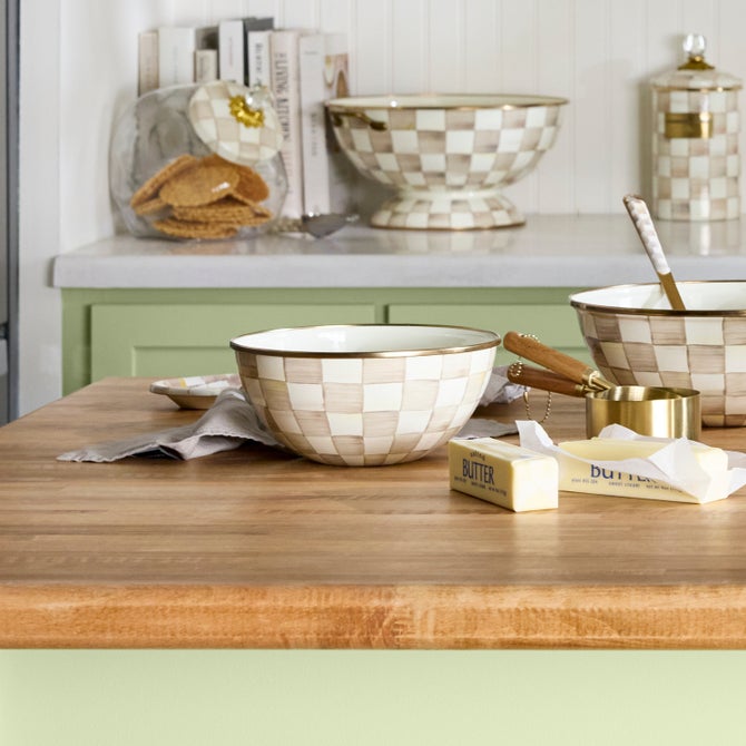 Mocha Check Enamel Everyday Bowl image number 12