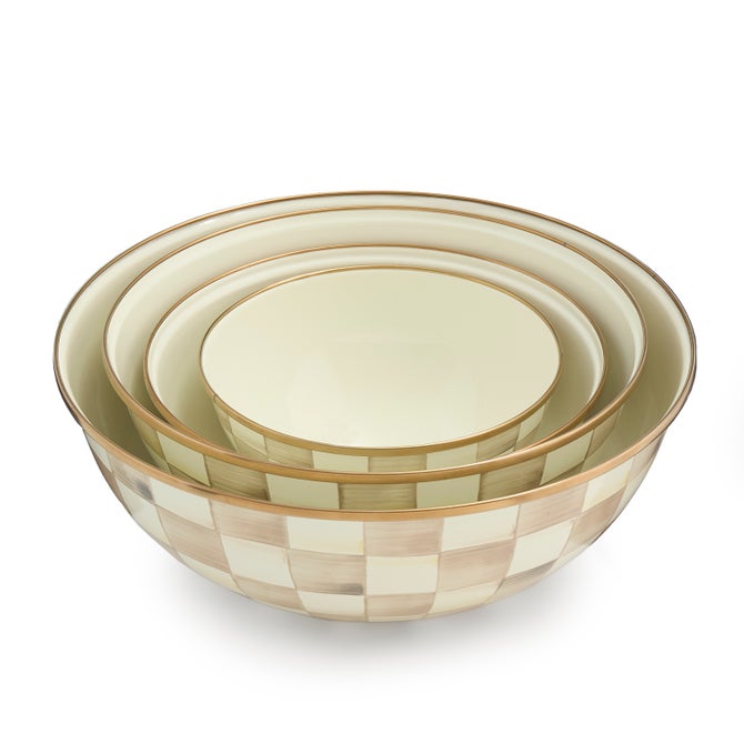 Mocha Check Enamel Everyday Bowl image number 6