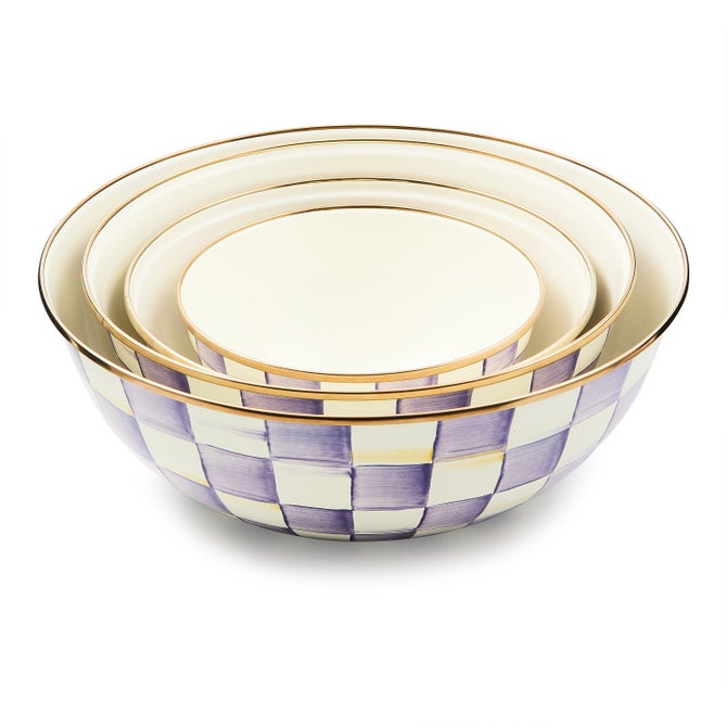 Violet Check Small Everyday Bowl image number 3