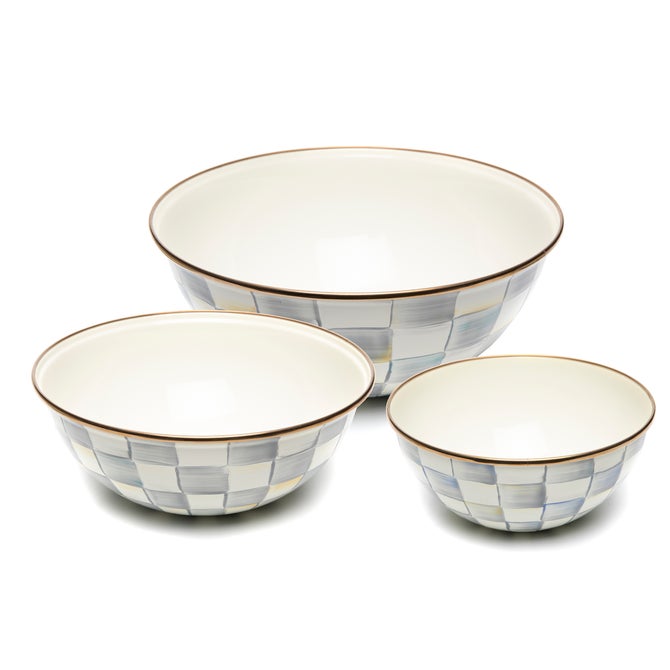 Sterling Check Mixing Bowls, Set of 3 image number 0